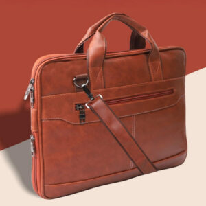 Martucci Unisex Sleek Expandable Tan Two Handles Laptop Bag