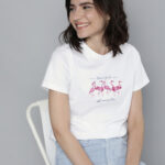 Mast & Harbour Women White & Pink Printed Cotton T-shirt