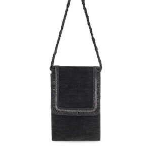 Mochi Black Embellished Clutch