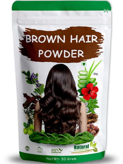 NATURAL HEALTH & HERBAL PRODUCTS Organic Herbal Hair Color - 50 g - Brown
