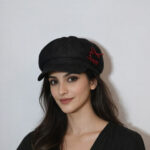 ODETTE Women Blue Solid Bakerboy Hat