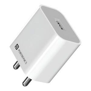 Portronics Adapto 12 M 2.4A 12W Fast Wall Charger with 1M Micro USB Charging Cable
