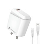 Portronics Adapto 41 C 2.4A Charger with Single USB Port 12W Max Output1M Charging Cable