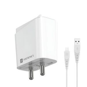 Portronics Adapto 41 M 2.4A 12w Fast Charging Adaptor with 1M Micro USB Charging Cable