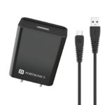 Portronics Adapto 62 C 2.4A 12W Fast Wall Charger With 1M Type C Cable BIS Certified
