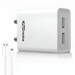 Portronics Adapto 66 2.4A 12w Dual USB Port 5V/2.4A Wall Charger Comes With 1M Micro USB