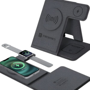 Portronics Freedom Fold 3 15W 3In1 Foldable MagSafe Compatible Wireless Charger For iPhone