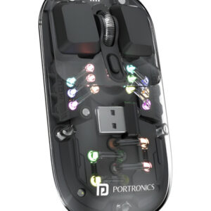 Portronics Toad 5 Transparent Bluetooth Mouse With 2.4 GHz & BT 5.3 Dual Wireless