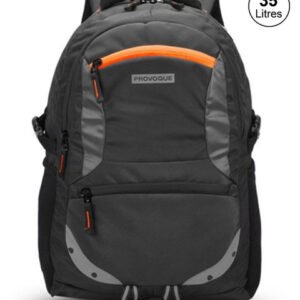 Provogue Unisex Black & Grey Brand Logo Backpack With Reflective Strip 31L