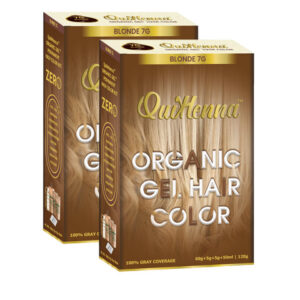 QUIKHENNA Set of 2 Organic Gel Ammonia Free Hair Colour 120 g Each - Blonde 7G