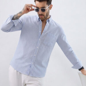 R.Code by The Roadster Life Co. Men Standard Striped Casual Shirt