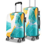 Safari Luma Neo Unisex Set Of 2 Printed 8-Wheels Hard-Sided Cabin & Medium Trolley Bags