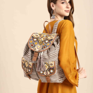 Sangria X fwd Women Striped Embellished Backpack