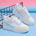 Shoetopia Girls Colourblocked Lightweight Lace-Ups Sneakers