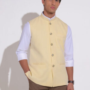 SHOWOFFFF Mandarin Collar Sleeveless Nehru Jacket