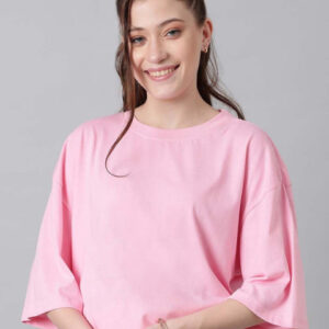 Stylecast X Kotty Women Solid Drop-Shoulder Sleeves Regular Fit Cotton T-shirt