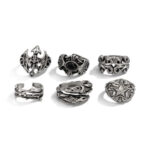 StyleCast x Revolte Men Set Of 6 Silver-Plated Finger Rings