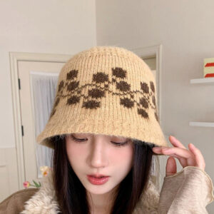 StyleCast x Revolte Women Beige Self Design Bucket Hat