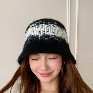 StyleCast x Revolte Women Black Striped Bucket Hat