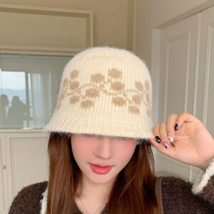 StyleCast x Revolte Women Off White Self Design Bucket Hat