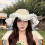 StyleCast x Revolte Women Off White Solid Sun Hat