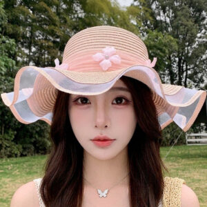 StyleCast x Revolte Women Pink Embroidered Sun Hat