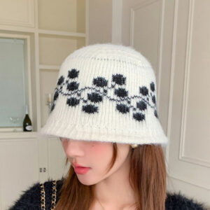 StyleCast x Revolte Women White Self Design Bucket Hat