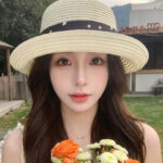 StyleCast x Revolte Women White Self Design Sun Hat