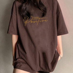 SZN Think Positive Typography Round Neck Oversized T-shirt
