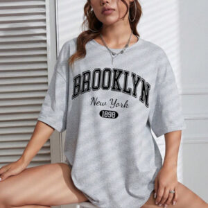 SZN Women Printed Drop-Shoulder Sleeves Oversized T-shirt