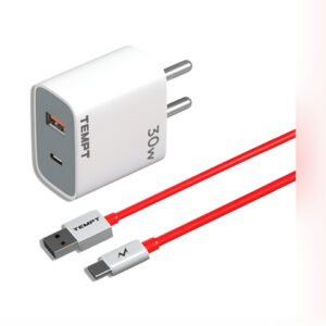 Temp Bolt 30W QC+PD Dual Port Fast Charger Adapter