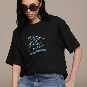 The Roadster Life Co. Printed Drop-Shoulder Sleeves Oversized T-shirt
