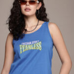 The Roadster Life Co. Typography Printed Sleeveless Relaxed Fit T-shirt