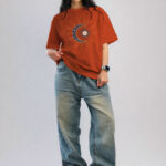 The Roadster Lifestyle Co Printed Organic Cotton Round Neck Oversized Tshirt