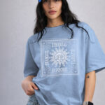 The Roadster Lifestyle Co Printed Organic Cotton Round Neck Oversized Tshirt