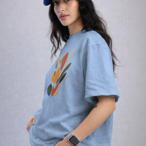The Roadster Lifestyle Co Printed Organic Cotton Round Neck Oversized Tshirt