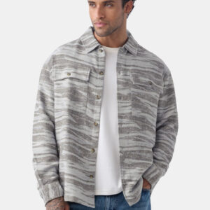 The Souled Store Self Design Spread Collar Oversized Shackets