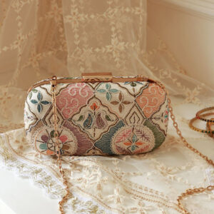 THE TAN CLAN Mughal Embroidered Box Clutch