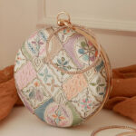 THE TAN CLAN Mughal Embroidered Round Box Clutch