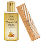 TNW The Natural Wash Combo of 2 Almond Oil 100 ml & Neem Comb