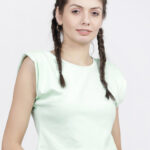 Tokyo Talkies Women Green Extended Sleeves T-shirt