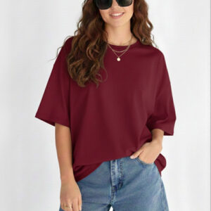 TQH Women Drop-Shoulder Sleeves T-shirt