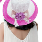 Trubliz Women Pink Sun Hat Stylish Garden Beach Cap