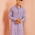 VASTRAMAY Tribal Printed Cotton Mandarin Collar Straight Kurta