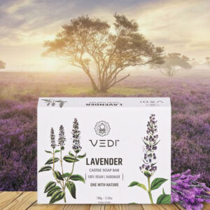 Vedi Herbals Lavender Organic Deep Cleansing With Olive Oil Castile Soap Bar - 100 g