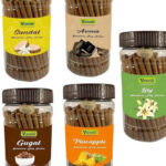 vidhan Brown Wooden Lilly Aroma Guggul Sandal Pineapple 5Pc Dhoop Sticks - 100 g Each