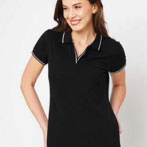 Wear Your Opinion Women Tipped Polo Collar Neck Half Sleeve T-shirt