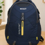 Wesley Unisex Typography Printed Backpack with Shoe Pocket
