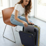 WROGN Textured Hard Cabin Suitcase Trolley Bag- 50L