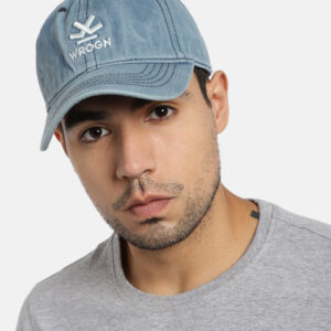 WROGN Unisex Blue Embroidered Denim Baseball Cap